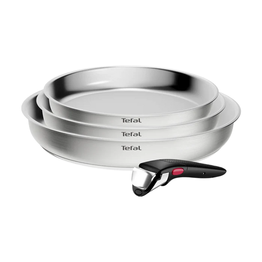 Tefal Ingenio Emotion+ Induction Uncoated Stainless Steel 4pc Frypan Set