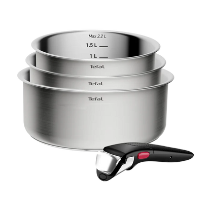 Tefal Ingenio Emotion+ Induction Uncoated Stainless Steel 4pc Pot Set