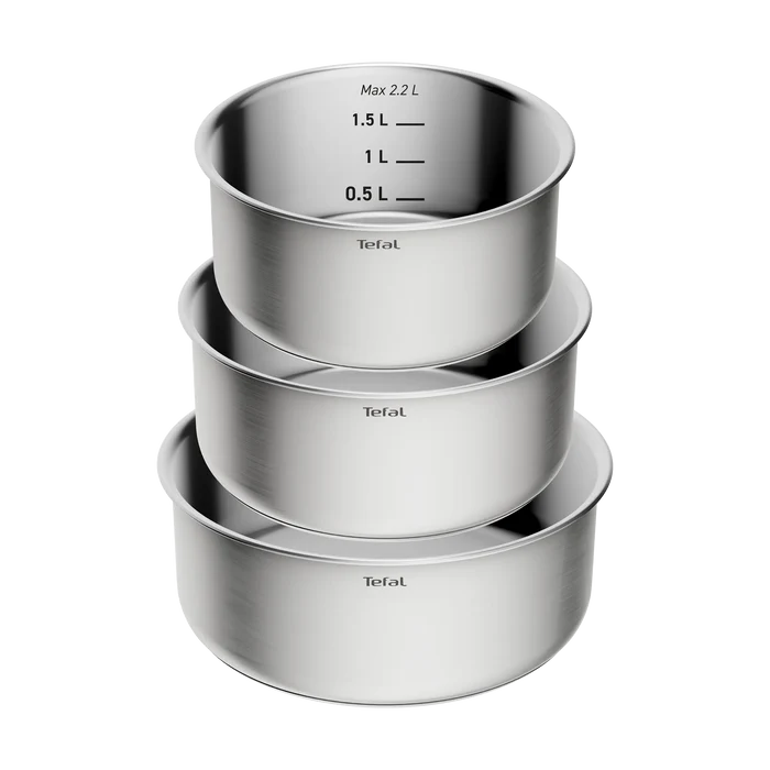 Tefal Ingenio Emotion+ Induction Uncoated Stainless Steel 4pc Pot Set