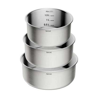 Tefal Ingenio Emotion+ Induction Uncoated Stainless Steel 4pc Pot Set