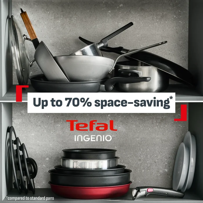 Tefal Ingenio Excellence Fusion Induction Non-Stick Set with up to 70% space saving