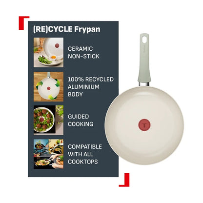 Tefal (Re)cycle Induction Ceramic Green Lichen Non-Stick Frypan 24cm