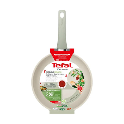 Tefal (Re)cycle Induction Ceramic Green Lichen Non-Stick Wok 28cm