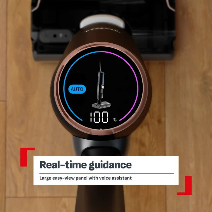 Tefal X-Clean 7 Cordless Vacuum & Floor Washer GF5736 with large easy-view panel and voice assistant for real-time guidance