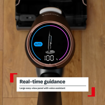 Tefal X-Clean 7 Cordless Vacuum & Floor Washer GF5736 with large easy-view panel and voice assistant for real-time guidance