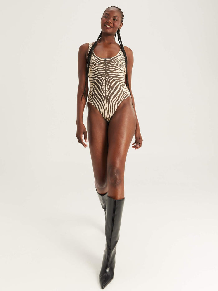 Tessa Noir Muse Printed Swimsuit
