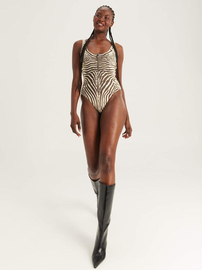 Tessa Noir Muse Printed Swimsuit