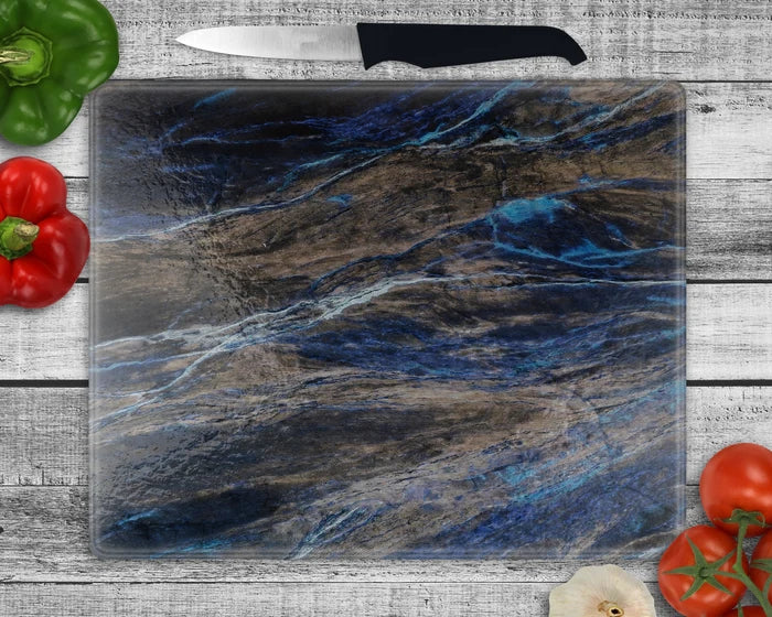 The Blue Rivera | Personalized Glass Cutting Board