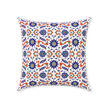 Theodora Ottoman Cotton Pillows Dark Blue & Orange