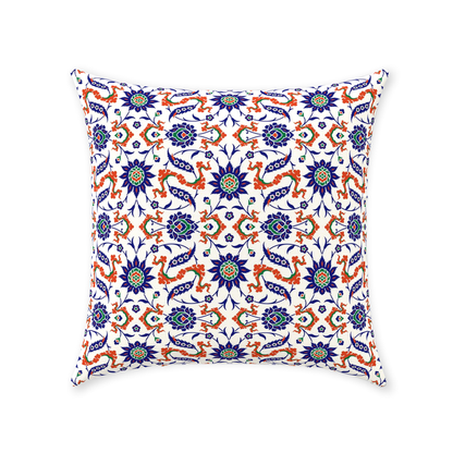 Theodora Ottoman Cotton Pillows Dark Blue & Orange