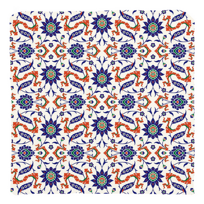 Theodora Ottoman Cotton Pillows Dark Blue & Orange