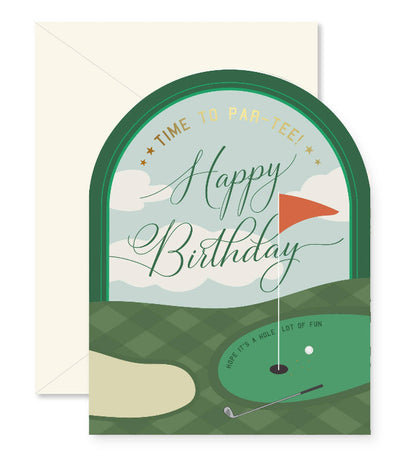 Ginger P. Designs Time to Par-Tee Golf Birthday Arch Greeting Card