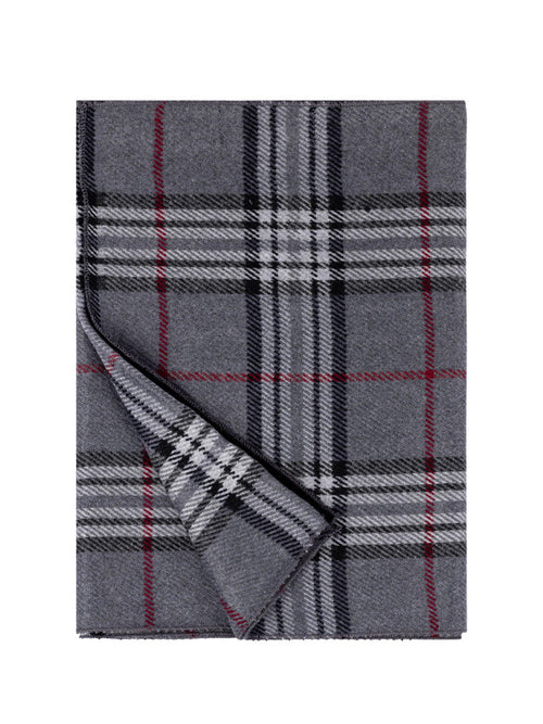 T.O. Collection Plaid Scarf - Grey