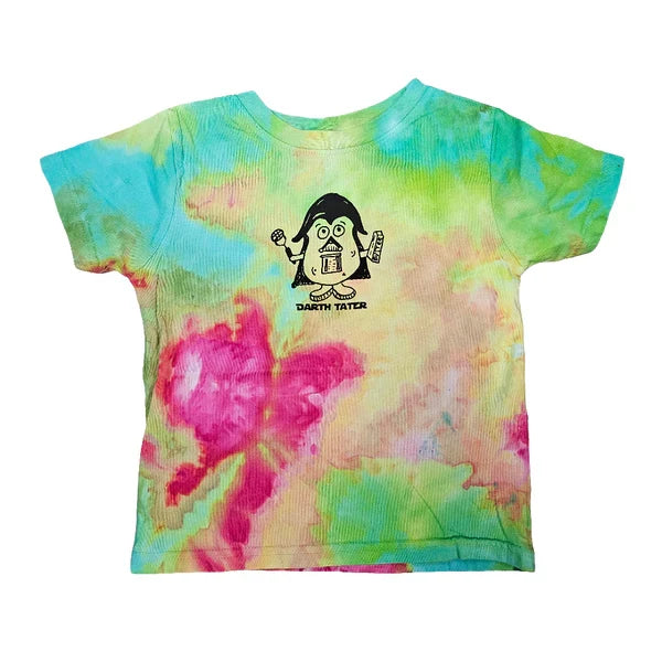 Toddler Ice Dyed Darth Tater T-shirt, screen printed with eco-friendly waterbased inks, toddler sizes