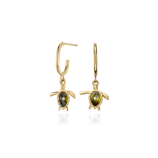 Turtle Hoops Ohrring Gold