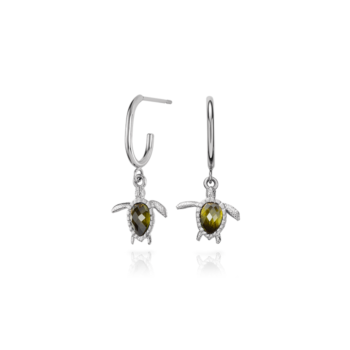 Turtle Hoops Ohrring Silber