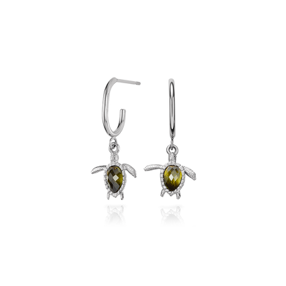 Turtle Hoops Ohrring Silber