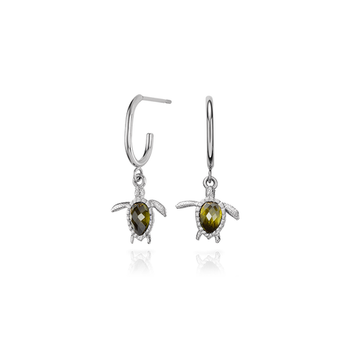 Turtle Hoops Ohrring Silber