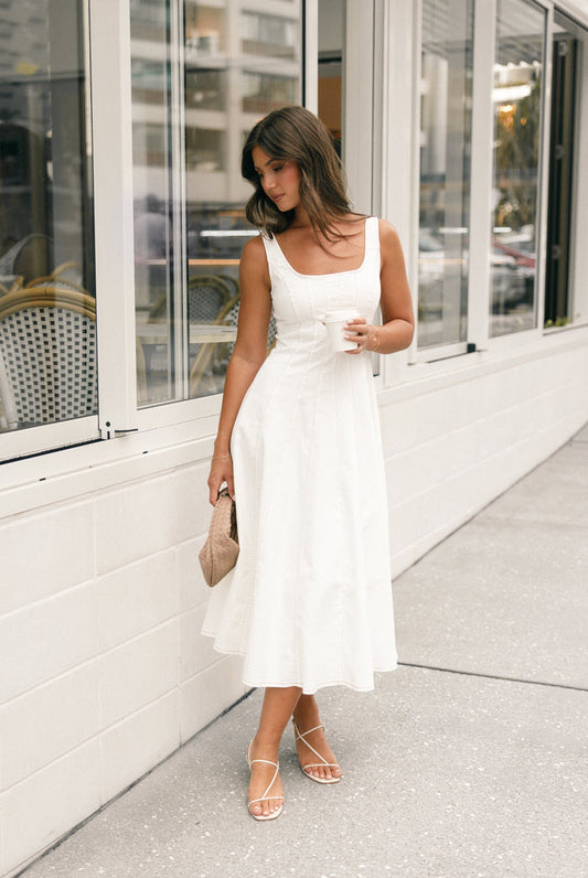 Petal and Pup USA DRESSES Una Midi Dress - White