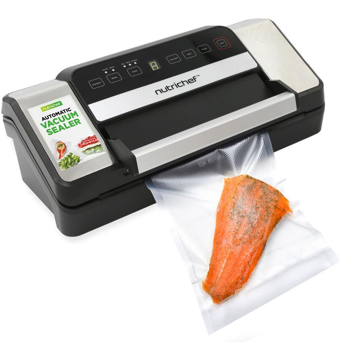 Vacuum Sealer for Food Freshness, Dual Seal, Built-in Cutter, Silver