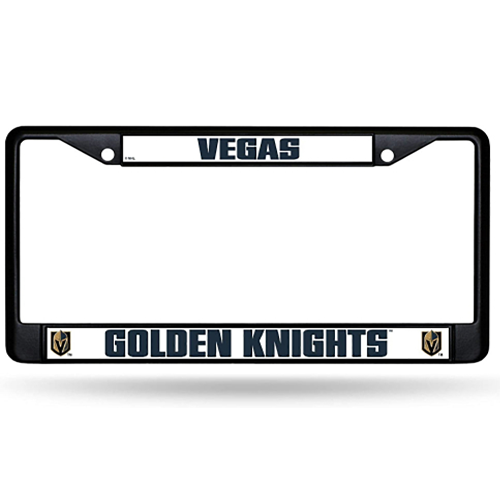 Vegas Golden Knights Black Metal Chrome License Plate Frame - Vegas Team Store