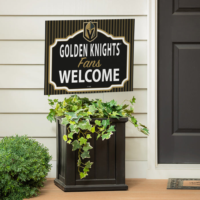 Vegas Golden Knights "Fans Welcome" Yard Sign - Vegas Team Store