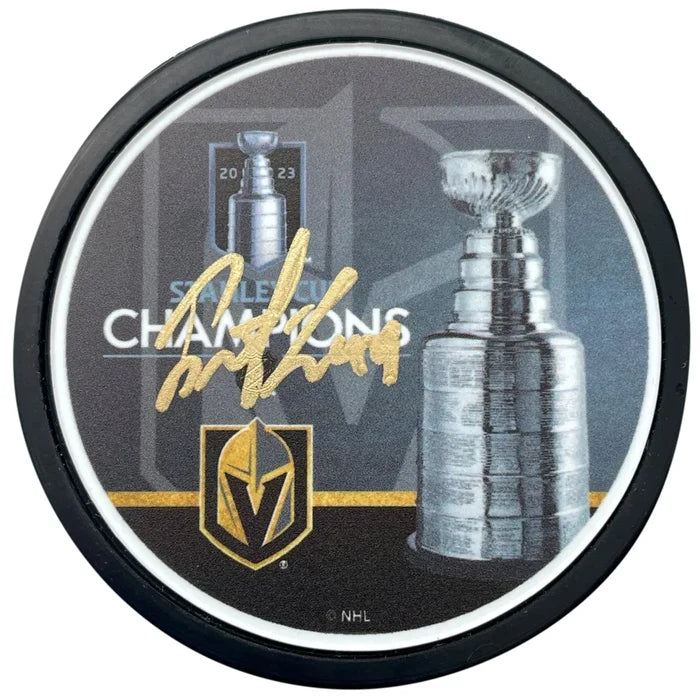Vegas Golden Knights Ivan Barbashev Autographed Stanley Cup Champions Hockey Puck