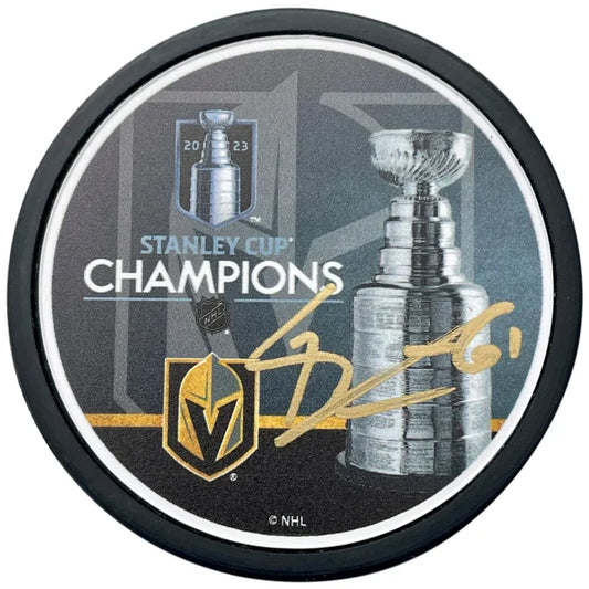 Vegas Golden Knights Mark Stone Autographed Stanley Cup Champions Hockey Puck