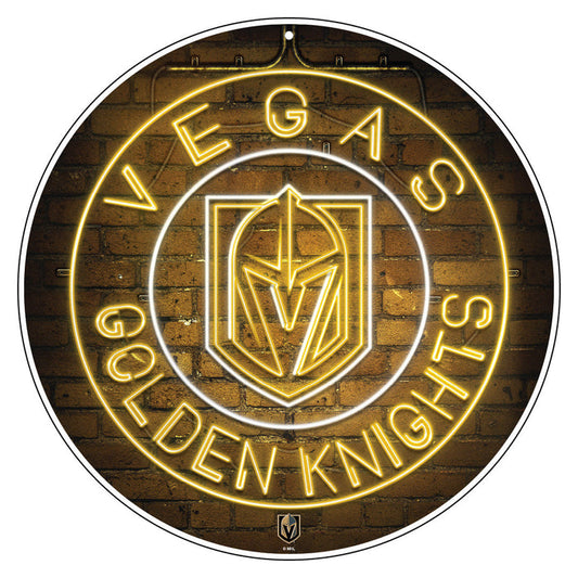 Vegas Golden Knights Sign | 22" Round Neon Design - Vegas Team Store
