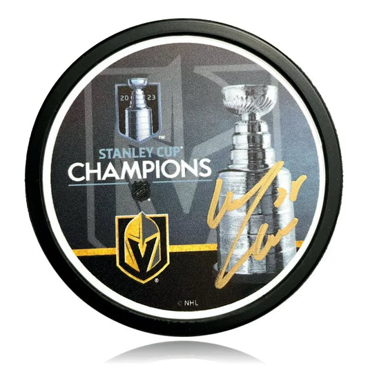 Vegas Golden Knights William Carrier Autographed Stanley Cup Champions Hockey Puck