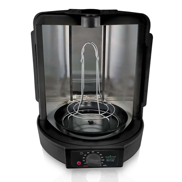 Vertical Rotisserie Oven, Fat-Reducing, Dual Heating, See-Through Window