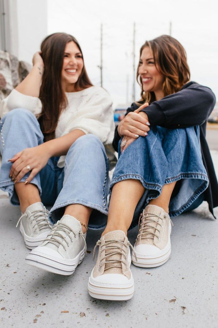 Very G Silver Glitter Aman Sneakers - Macoma Boutique301 Sneakers