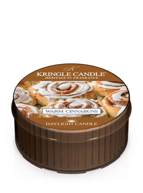 Kringle Candle Warm Cinnabuns daylight candle on a white background