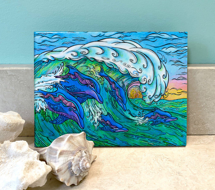 Wave Riding Ceramic Tile