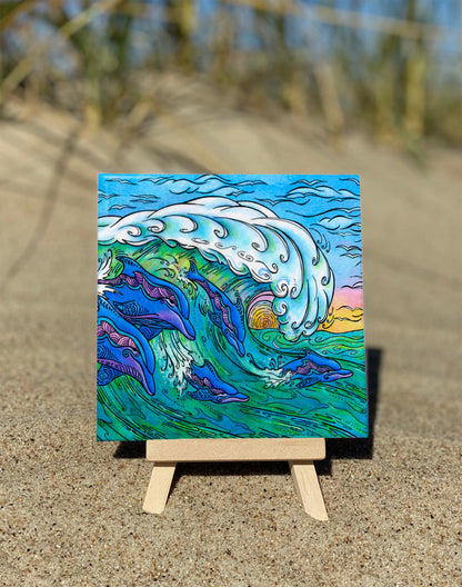 Wave Riding Ceramic Tile