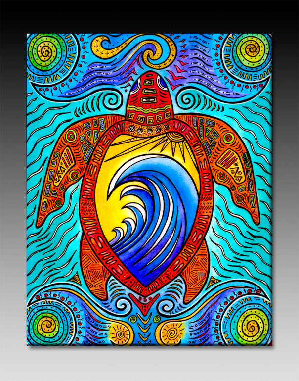 Waves of the Turtle Ceramic Tile