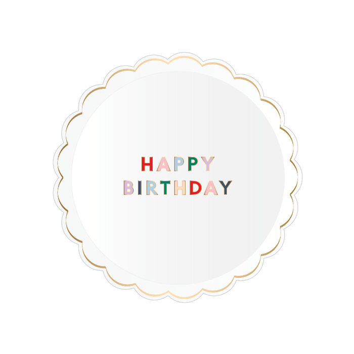 Bonjour Fête Party White Signature Happy Birthday Small Plate