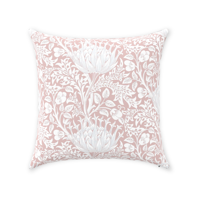 William Morris Cotton Pillows Artichoke Dusty Rose Pink