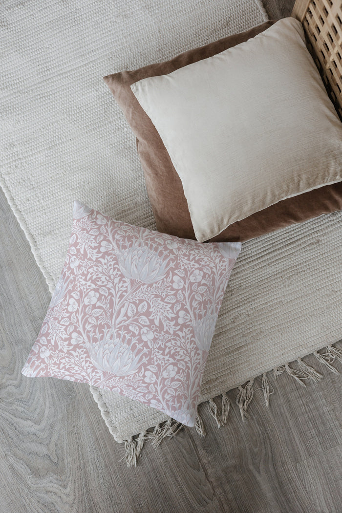 William Morris Cotton Pillows Artichoke Dusty Rose Pink