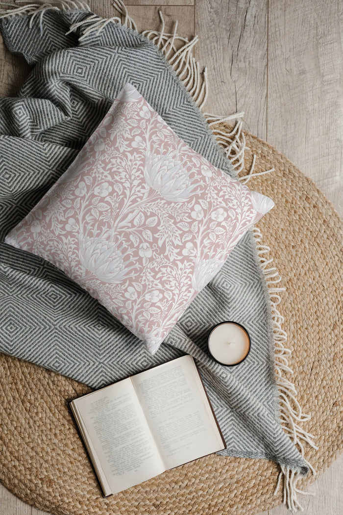 William Morris Cotton Pillows Artichoke Dusty Rose Pink