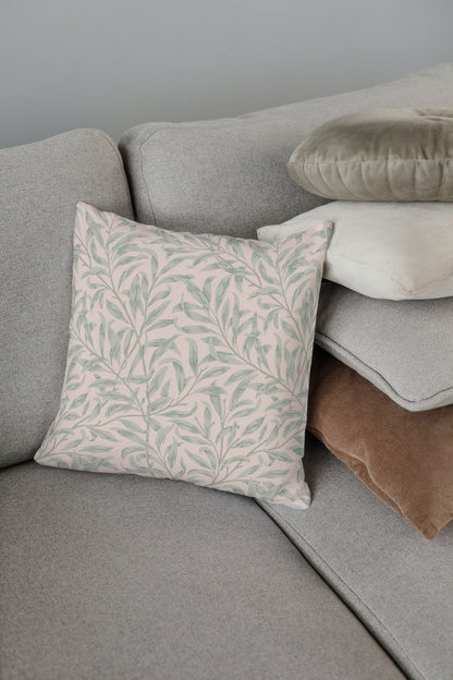 William Morris Cotton Pillows Peach Sage Willow Bough