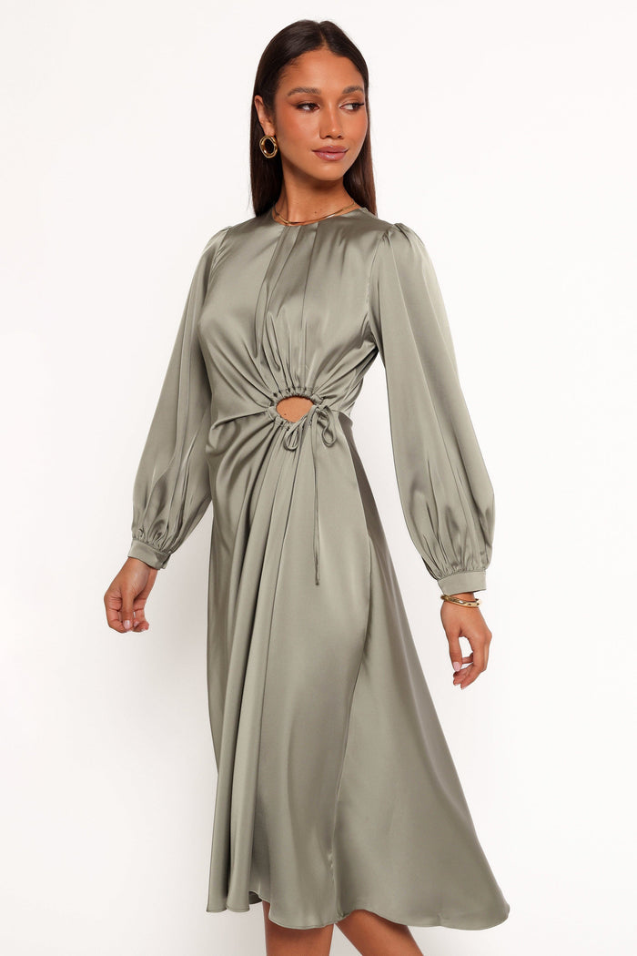 Petal and Pup USA DRESSES Windsor Long Sleeve Maxi Dress - Olive