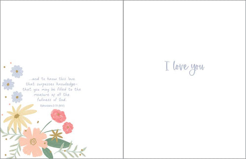 GINA B DESIGNS With Scripture Love Greeting Card - Soft Love Flowers