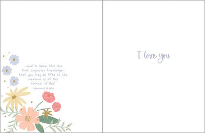 GINA B DESIGNS With Scripture Love Greeting Card - Soft Love Flowers