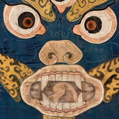 Yellow Mahakala: Wrathful Ancient Tibetan Deity | Devotional Temple Wall Art | Altar Room Meditation Fine Art Print