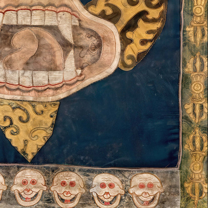 Yellow Mahakala: Wrathful Ancient Tibetan Deity | Devotional Temple Wall Art | Altar Room Meditation Fine Art Print