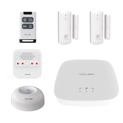 YoLink Home Security Starter Kit - Wireless Smart DIY Burglar Alarm, Intrusion Detection, LoRa, Motion, Door Sensors, Siren & Hub - YoLink