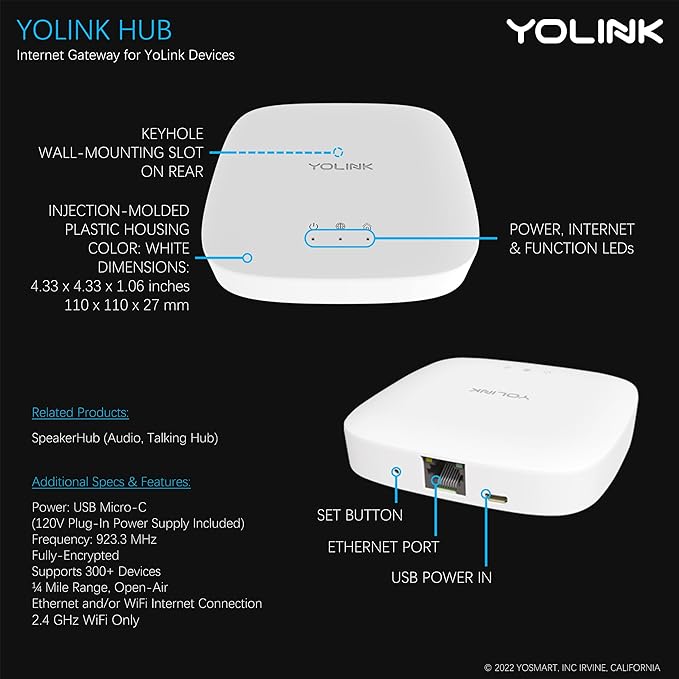 YoLink Hub internet gateway for yolink devices