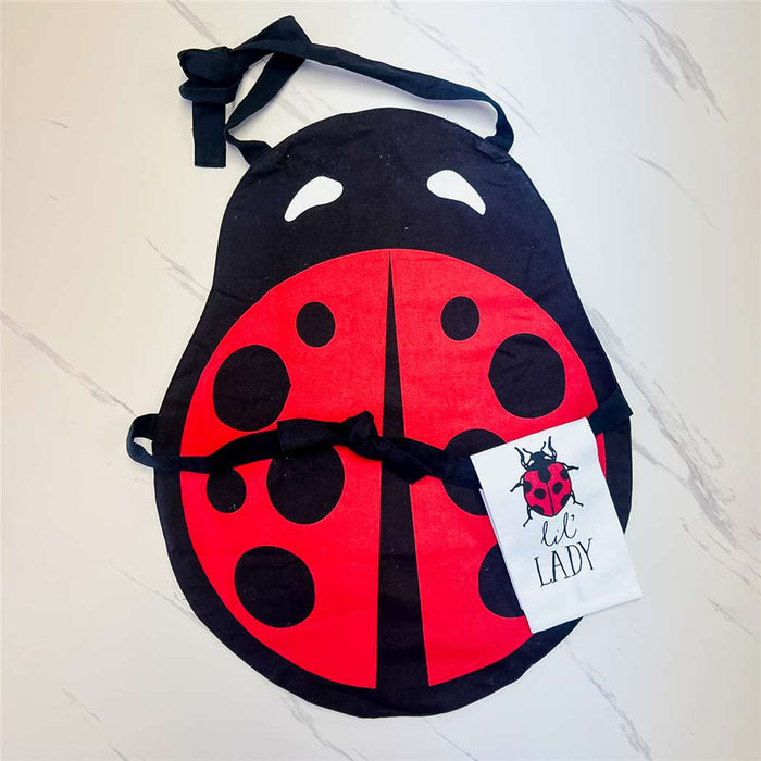 Youth Lil Lady Bug Apron / Towel Set